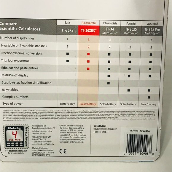 Texas Instruments TI-30XIIS Fundamental Scientific Calculator New In Package - Picture 4 of 12